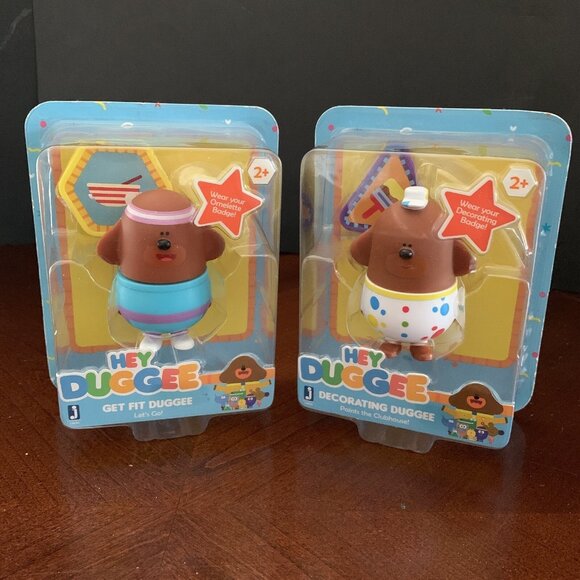 Hey Duggee Figurine Set - Get Fit Duggee & Decorating Duggee - Picture 1 of 7